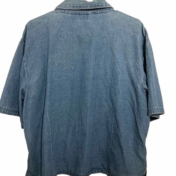 Proudly Plus Denim Button Down Snirt 3X - Picture 4 of 5